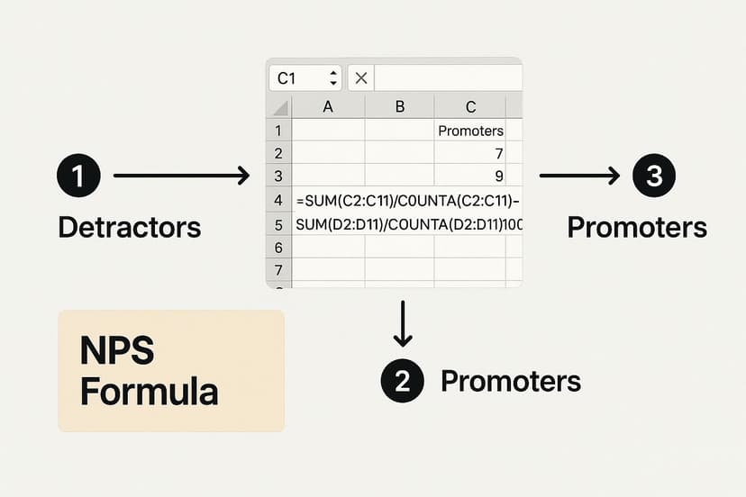Infographic about net promoter score calculation